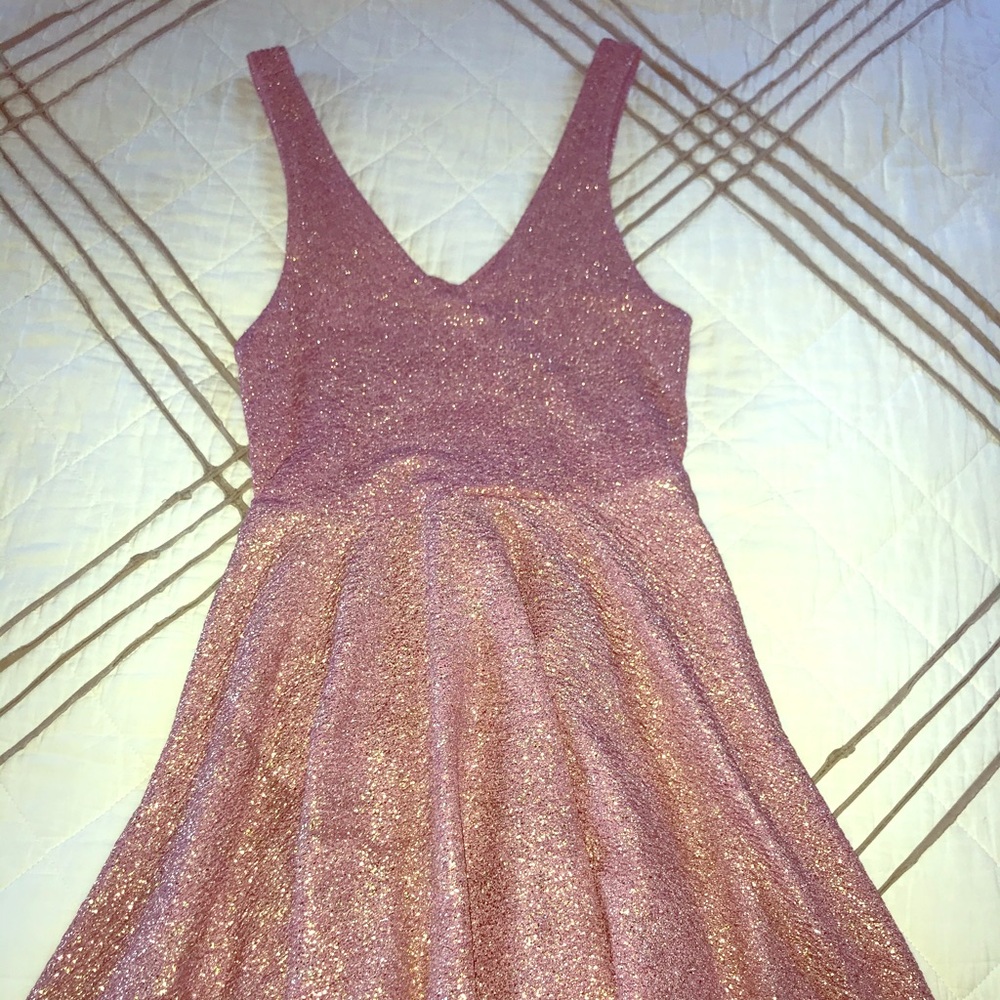 URBAN OUTFITTERS pink & gold mini dress